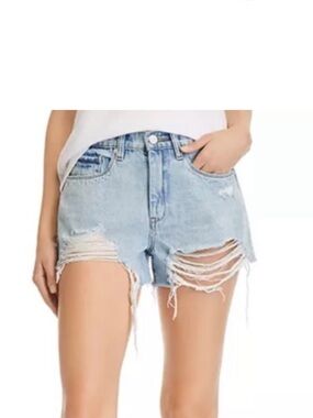 BlankNYC The Barrow high waist distressed jean shorts